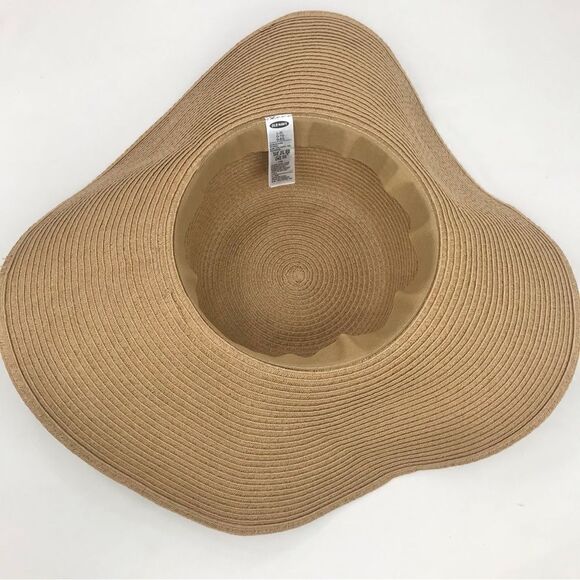 Old Navy Tan Woven Straw 5” Brim Beach Sun Hat - Picture 7 of 11
